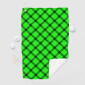 Neon Green Traditional Tartan Muster Kariert Style Golfhandtuch (Insitu)
