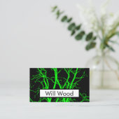 Neon Green Tree Branches Decorative Cool Abstrakt Visitenkarte (Stehend Vorderseite)