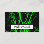 Neon Green Tree Branches Decorative Cool Abstrakt Visitenkarte (Vorderseite)