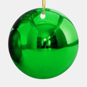 Neon Green Trendy Holiday Keramik Ornament