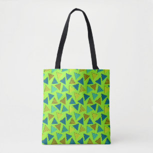 Neon Green Triangle Pattern der 80er/90er Jahre Tasche