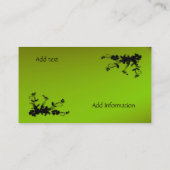 Neon Green und Black Elegante Business Card Visitenkarte (Rückseite)