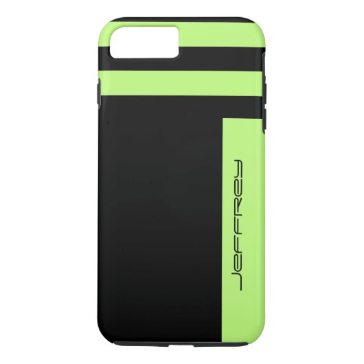 Neon Green und Black Minimalistisch, Name, Tough Case-Mate iPhone Hülle (Rückseite)
