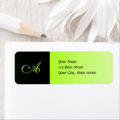 Neon Green und Black Monogram Address Labels (Insitu)