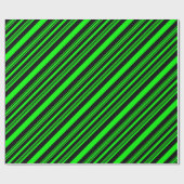 Neon Green und Black Stripes Geschenkpapier (Flach)