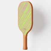 Neon Green und Brown Modern Monogram Pickleball Schläger (Links)
