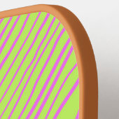 Neon Green und Brown Modern Monogram Pickleball Schläger (Linke Seite)