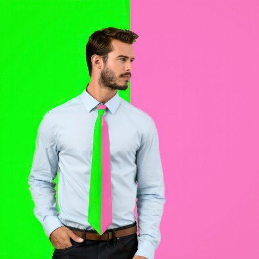 Neon Green und Hot Pink Krawatte (Zwei farbige Kra