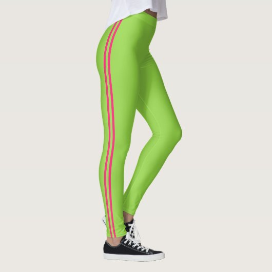Neon Green und Pink Strickathletic Leggings (Rechts)