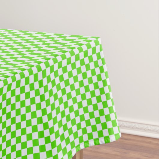 Neon Green und White Gingham Checkered Tischdecke (Beispiel)