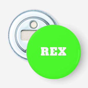 Neon Green und White Modern Name Pet Flaschenöffner