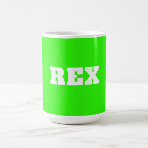 Neon Green und White Modern Name Pet Kaffeetasse