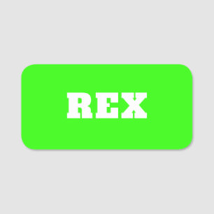 Neon Green und White Modern Name Pet Namensschild