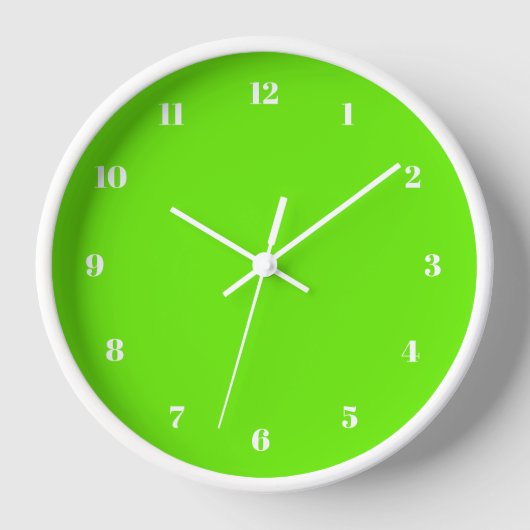 Neon Green Wall Clock Custom - Farben auswählen Uhr (Vorderseite)