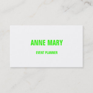 Neon Green White Custom Color Wedding Event 2023 Visitenkarte