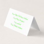 Neon Green White Custom Color Wedding Event Niedli Visitenkarten (Rückseite)