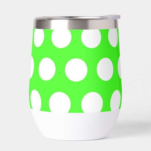 Neon Green White Large Polka Dots (Links)