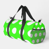 Neon Green White Large Polka Dots Duffle Bag (Rechte Ecke)
