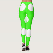 Neon Green White Large Polka Dots Leggings (Rückseite)