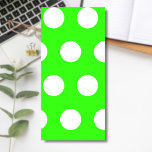 Neon Green White Large Polka Dots Magnetischer Notizblock<br><div class="desc">Neon Green White Large Polka Dots</div>