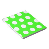 Neon Green White Large Polka Dots Notizblock (angewinkelt)