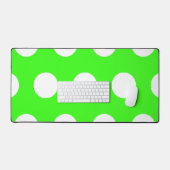 Neon Green White Large Polka Dots Schreibtischunterlage (Tastatur & Maus)