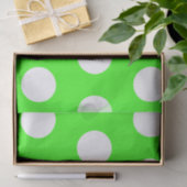 Neon Green White Large Polka Dots Seidenpapier (Geschenk)