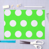 Neon Green White Large Polka Dots Seidenpapier (Handwerk)