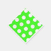 Neon Green White Large Polka Dots Serviette (Ecke)