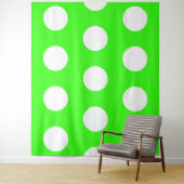 Neon Green White Large Polka Dots Wandteppich (Beispiel)