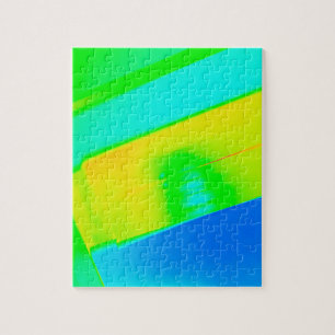 Neon Green Yellow Blue Colorful 4Lulu Puzzle