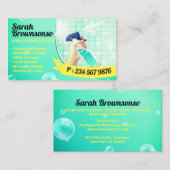 Neon Green Yellow Clearing Wash Spray Visitenkarte (Vorne/Hinten)