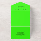 Neon Green Yellow Retro Modernes, feines Elegant All In One Einladung (Außenbereich)