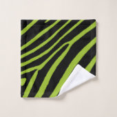 Neon Green Zebra Drucktuch Badhandtuch Set (Waschlappen)