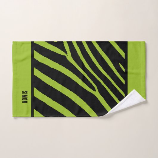 Neon Green Zebra Drucktuch Badhandtuch Set (Handtuch)