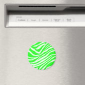 Neon Green Zebra Pattern Magnet (In Situ (Geschirrspüler))