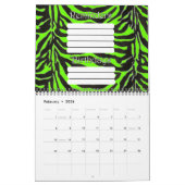 Neon Green Zebra Skin Texture Background Kalender (Feb 2026)