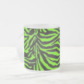 Neon Green Zebra Skin Texture Background Mattglastasse (Vorderseite Links)