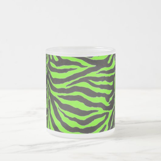 Neon Green Zebra Skin Texture Background Mattglastasse (Mittel)