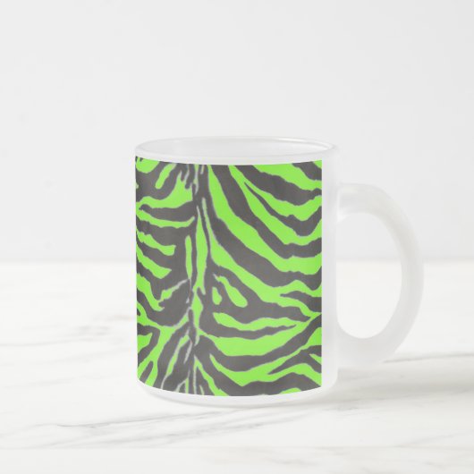 Neon Green Zebra Skin Texture Background Mattglastasse (Rechts)