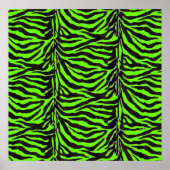 Neon Green Zebra Skin Texture Background Poster (Vorne)