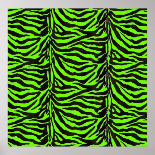 Neon Green Zebra Skin Texture Background Poster (Vorne)