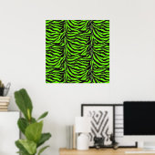 Neon Green Zebra Skin Texture Background Poster (Heimbüro)