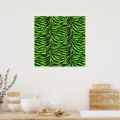 Neon Green Zebra Skin Texture Background Poster (Küche)