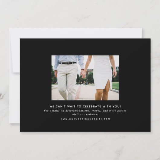 Neon Greenery Moderne tropische Save the Date Einladung (Rückseite)