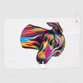 Neon Greyhound Golfhandtuch (Horizontal)