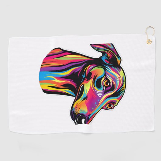 Neon Greyhound Golfhandtuch (Horizontal)
