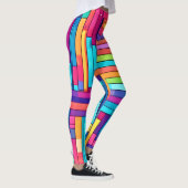 Neon Grid - Abstraktes Mosaik Leggings (Rechts)