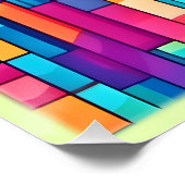 Neon Grid - Abstraktes Mosaik Poster (Ecke)