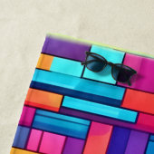 Neon Grid - Abstraktes Mosaik Strandtuch (Beispiel)